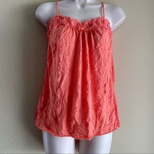 Pink Crinkle Cami Tank Top